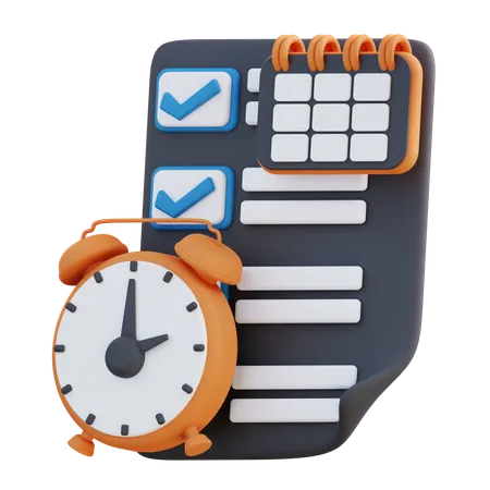 3 D Illustration Of Time Calendar Schedule Management 3D Icon