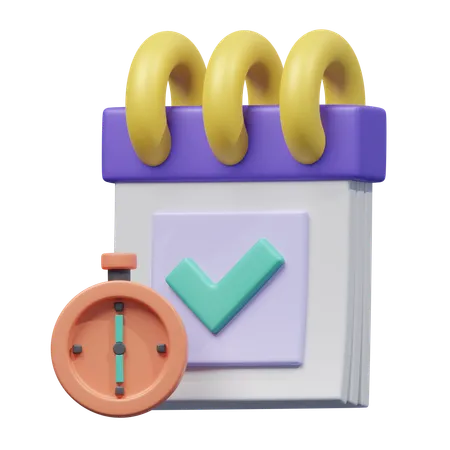 Time Management Attendance  3D Icon