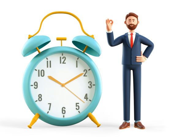 Time management by employer  3D Illustration