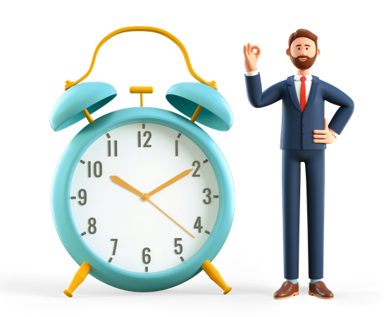 Time management by employer 3D Illustration