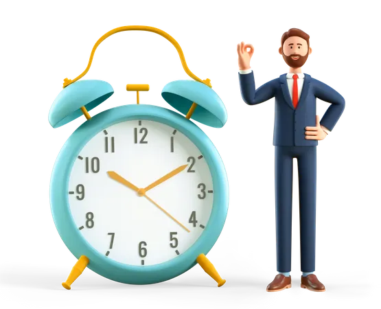 Time management by employer  3D Illustration