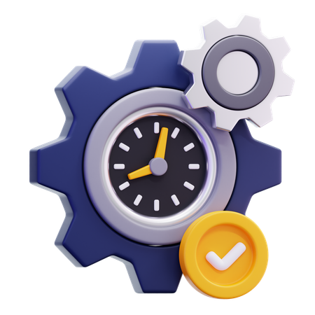 Time Management Clock  3D Icon
