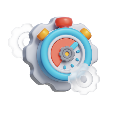 時間管理ギア  3D Icon