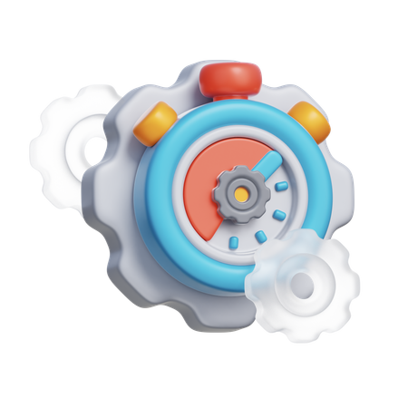 Time Management Gear  3D Icon