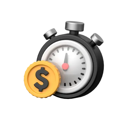 Time Money 3 D Icon Symbolizing The Value Of Time In Financial Decisions Representing Opportunity Cost And Time Management In Finance 3D Icon