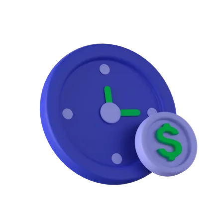 Time Money  3D Icon