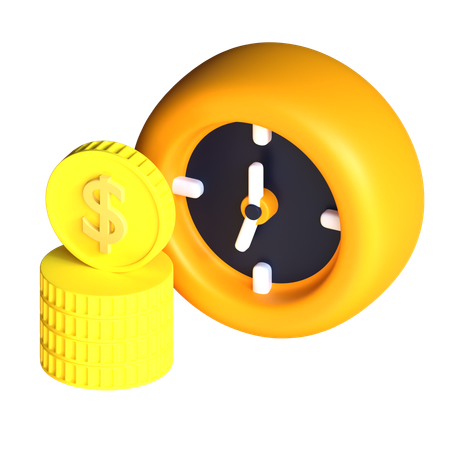 Time Money  3D Icon