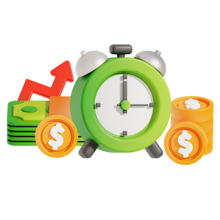 時間とお金の管理  3D Icon
