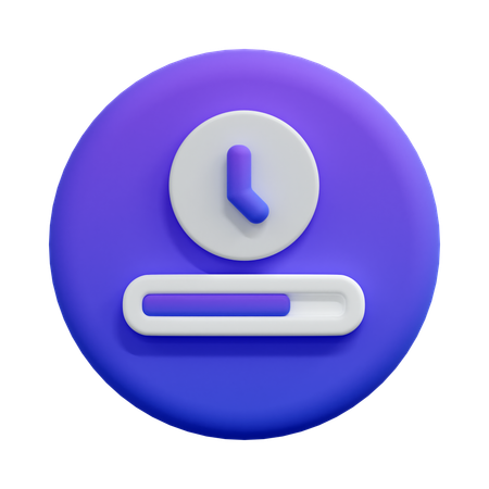 Time Progress Clock  3D Icon