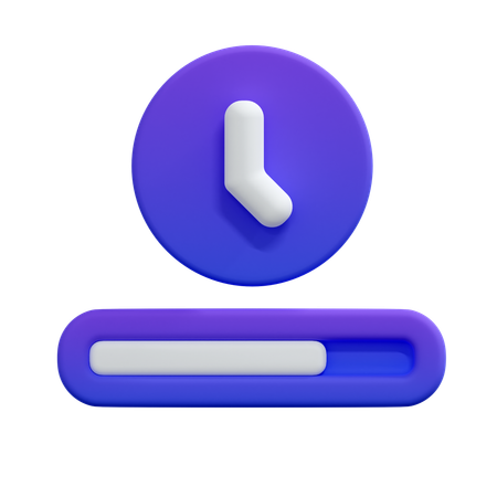 Time Progress Clock  3D Icon