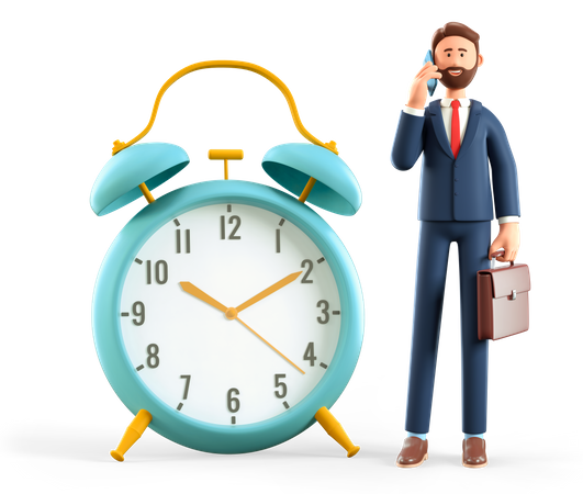 Time scheduling by businessman  3D Illustration