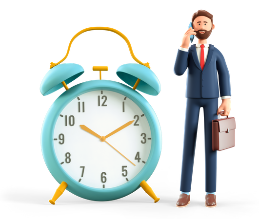 Time scheduling by businessman 3D Illustration