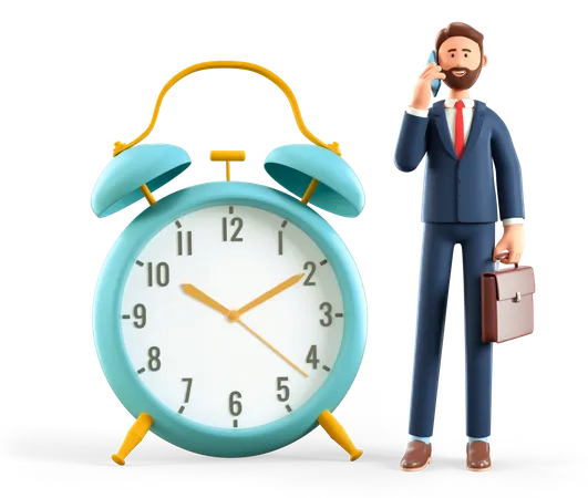 Time scheduling by businessman  3D Illustration