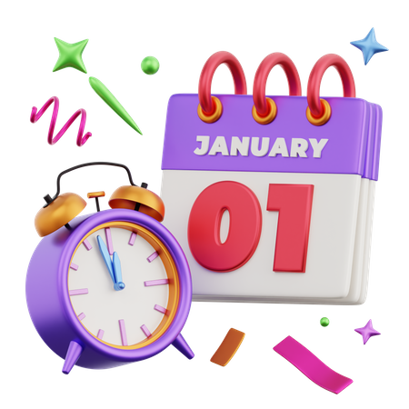 Time To New Year  3D Icon