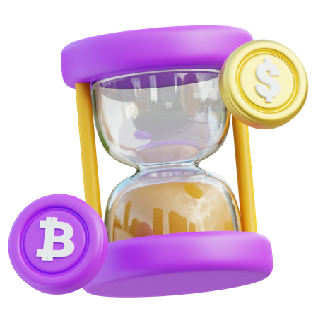Time Value Of Money And Cryptocurrency Investment  3D Icon
