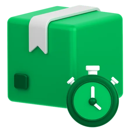 3 D Icon Of A Package With A Stop Watch 3D Icon