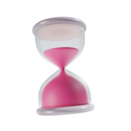 Sand Timer Pink 3D Icon
