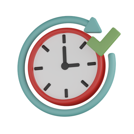 Timer Check 3D Icon