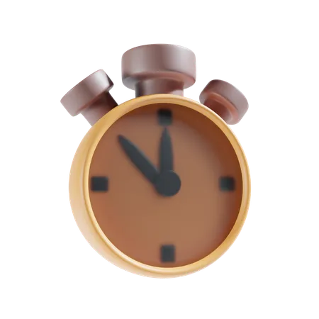 Clock Timer Orange 3D Icon