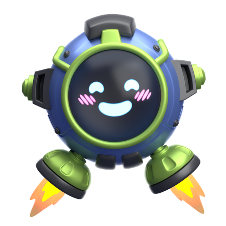 Robot timide  3D Icon