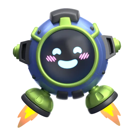 Robot timide  3D Icon