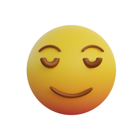 Émoticône d'expression souriante timide  3D Emoji