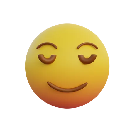Émoticône d'expression souriante timide  3D Emoji