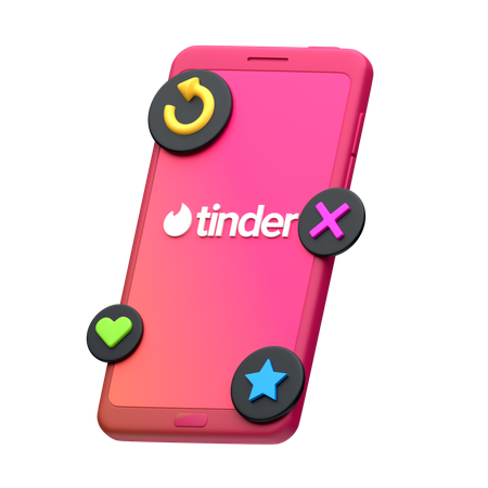 Tinder sur smartphone  3D Icon