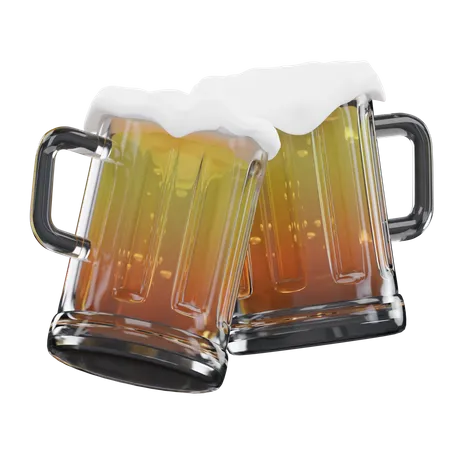 Chopes à bière tintées  3D Icon