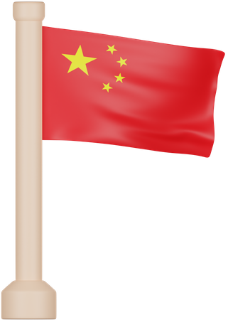 Tiongkok Flag  3D Icon