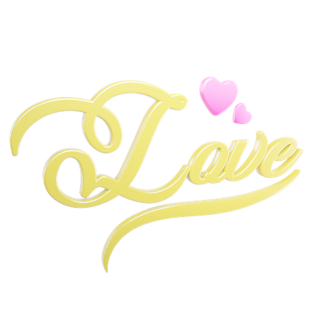 Tipografía de amor  3D Icon