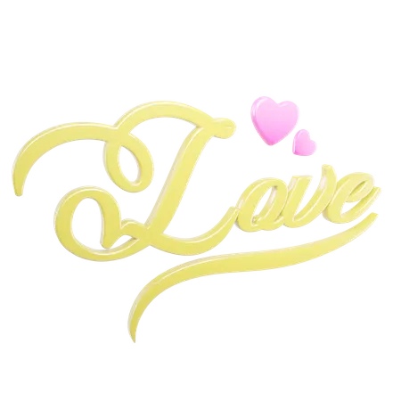 Tipografía de amor  3D Icon