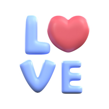 Tipografía de amor  3D Icon