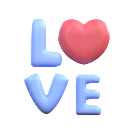 Tipografía de amor  3D Icon