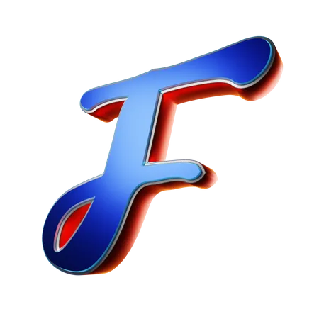 Tipografia letra maiúscula f  3D Icon