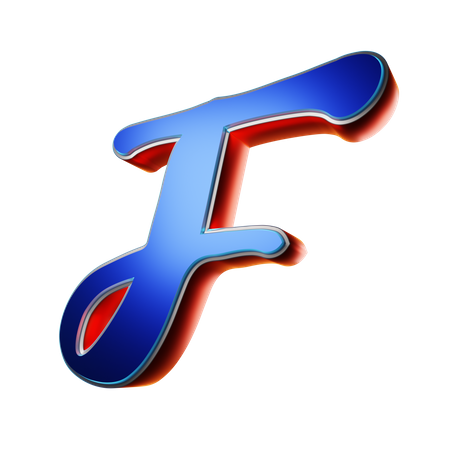 Tipografía letra mayúscula f  3D Icon