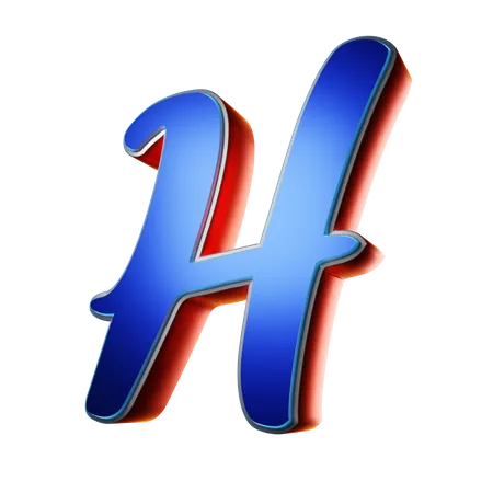 Tipografía letra mayúscula h  3D Icon