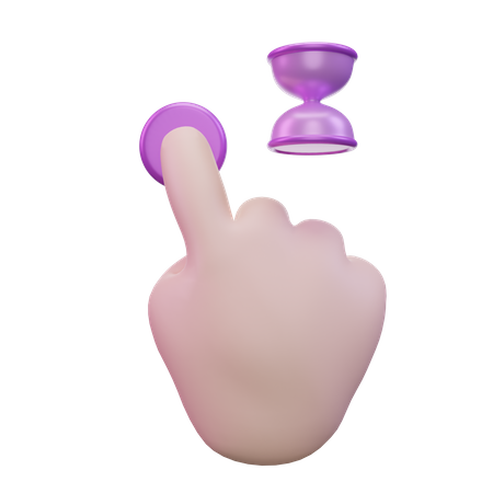 Tippen Sie mit der Hand auf „Halten“, um die Geste mit einem Finger zu machen  3D Icon