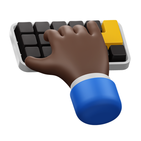 Tippen mit Handgesten auf der Tastatur  3D Icon