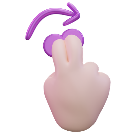 Tippen Sie auf die Geste „Drehen“ mit der rechten Hand  3D Icon