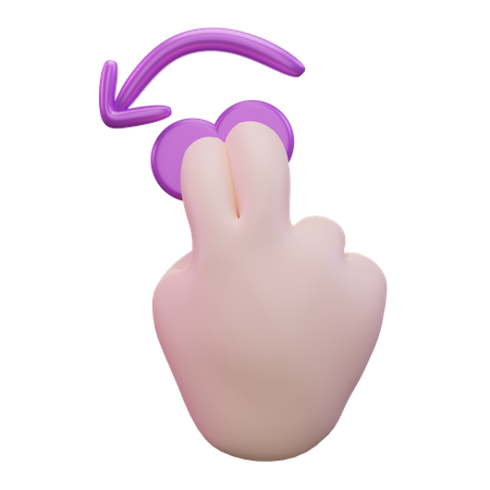 Tippen Sie auf die Geste „Mit der linken Hand drehen“  3D Icon