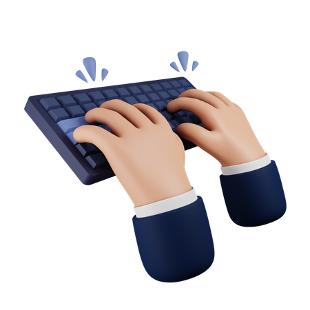 Tippen auf der Tastatur  3D Icon