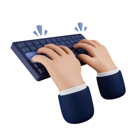 Tippen auf der Tastatur  3D Icon