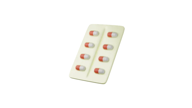 Tira de pastillas  3D Icon