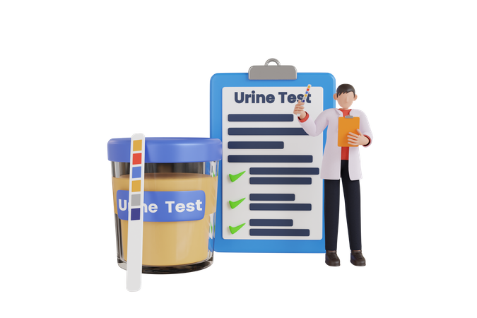 Tira de teste de urina  3D Illustration