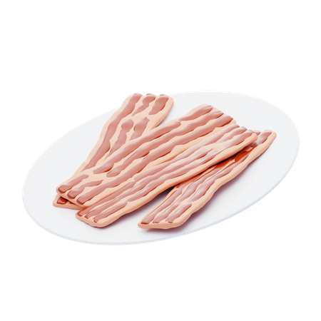 Tiras de bacon de carne  3D Icon