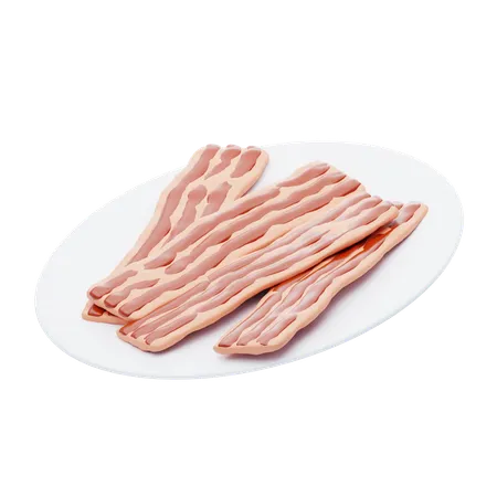 Tiras de bacon de carne  3D Icon