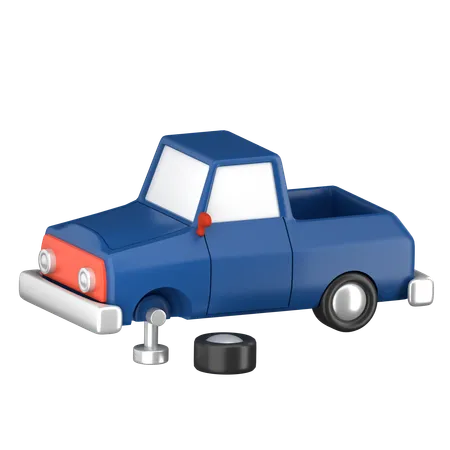 Tire Maintenance 3 D Car Service Icon 3D Icon