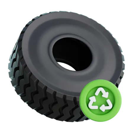 Tire Recycling  3D Icon