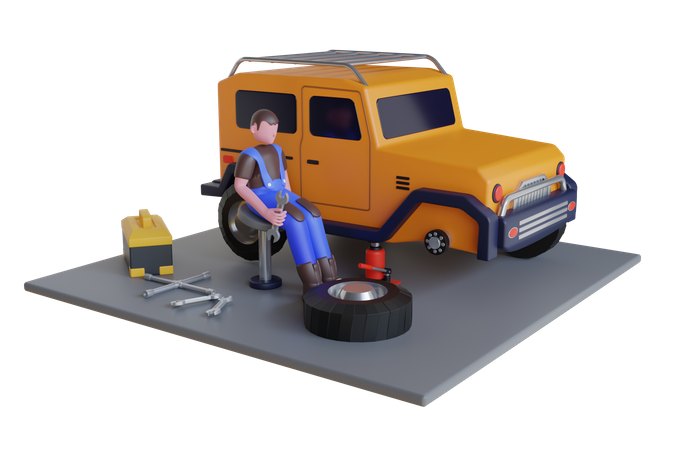 Tire repair service  3D Icon